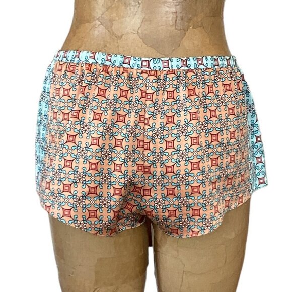 Victoria's Secret Satin Lounge Sleep Shorts Sz M BOHO Mixed Pattern 168R - Picture 6 of 9
